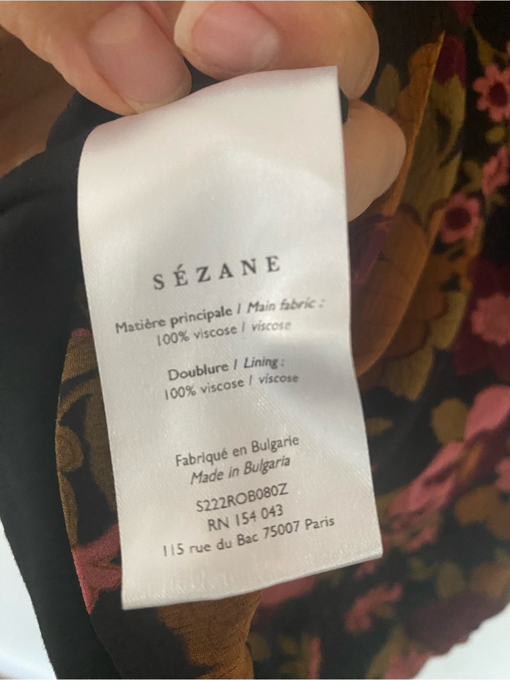 Sezane Wrap-Skirt Floral Mini Capri Long-Sleeve Dress - Picture 8 of 8